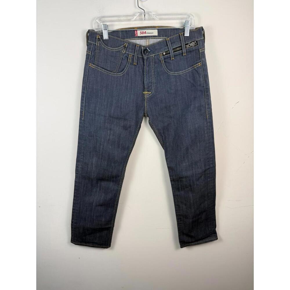 (VERY RARE!!) Levi's 504 Straight Red Label Selvedge‎ Zipper Pocket Jeans 31x28
